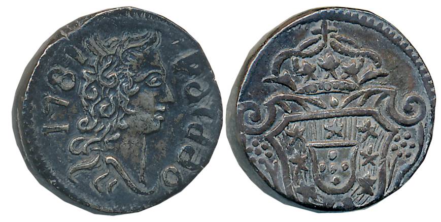Goa, D. Jose I, Silver Pardau - 300 Reis, 5.27g, 1781, Obv: Conjoined bust to right, date 