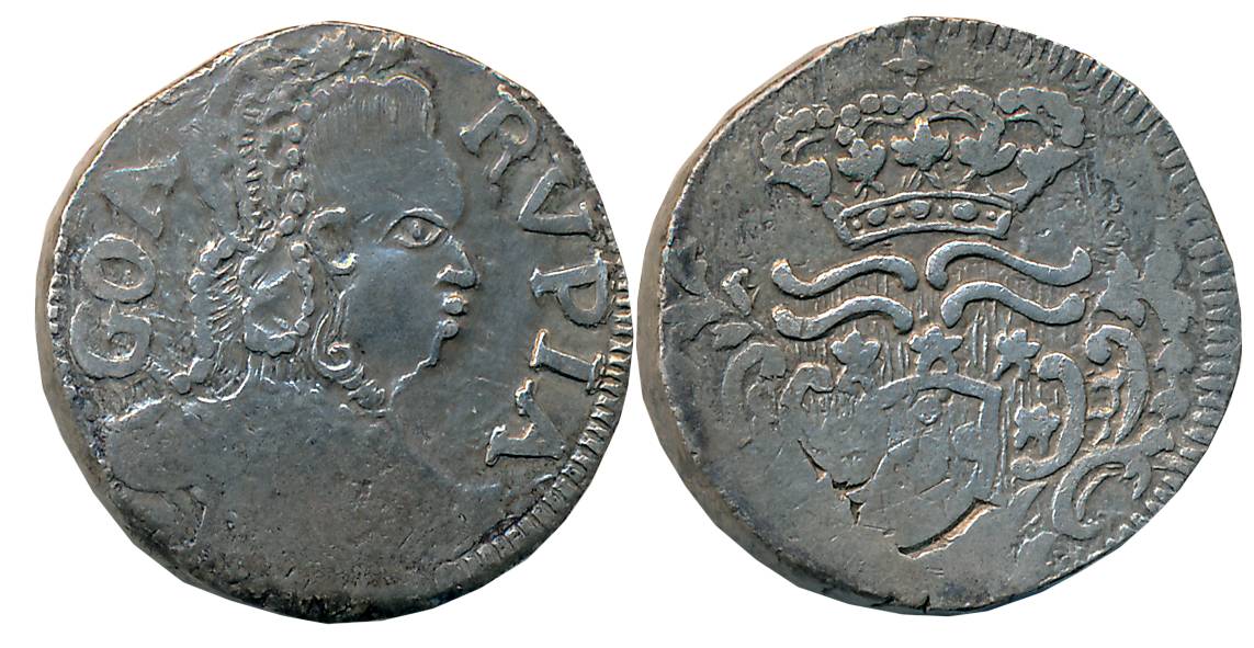 Goa, D. Maria I, Silver Rupia- 600 Reis, 10.95g, Obv: Bust of Maria I to right, Rev: Crown