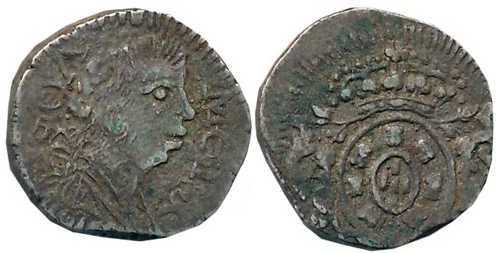 Goa, D. Joao Principe Regent, Silver Meio Xerafim- 150 Reis, 2.73g, Obv: Bust to right, Re