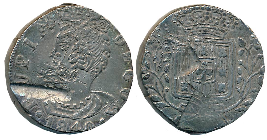 Goa, D. Maria II, Silver Rupia- 600 Reis, 11.02g, 1840, Obv: Bust to left, date below, Rev