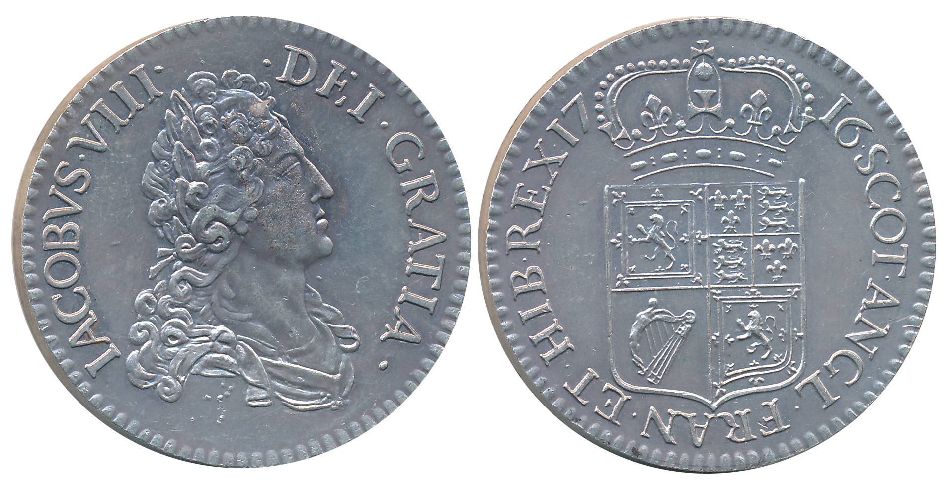 Scotland, James VIII, Silver 1 Crown, 31.54g, 1716, Obv: Right facing bust of James VIII, 