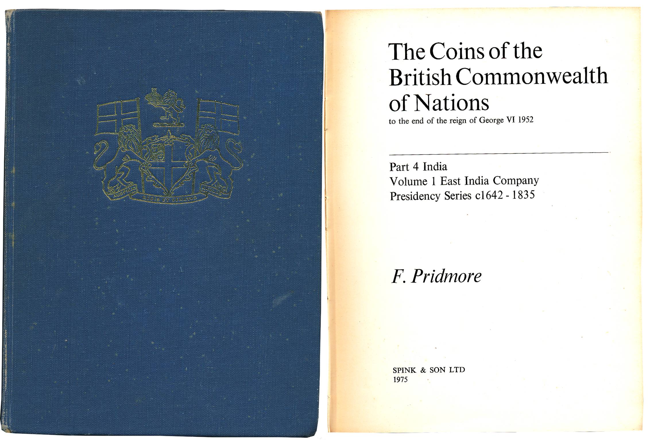 Rare Book, The Coins of the British Commonwealth of Nations, Volume 1: East India Company 