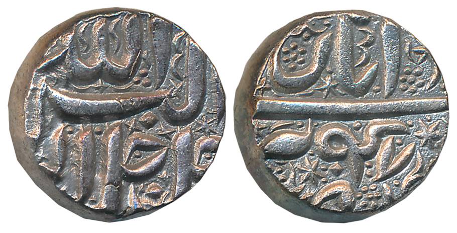 Akbar, Silver Rupee, 11.30g, “Jalalalu” type, Berar Mint, Ilahi Month Aban, Year 47 (KM# 9