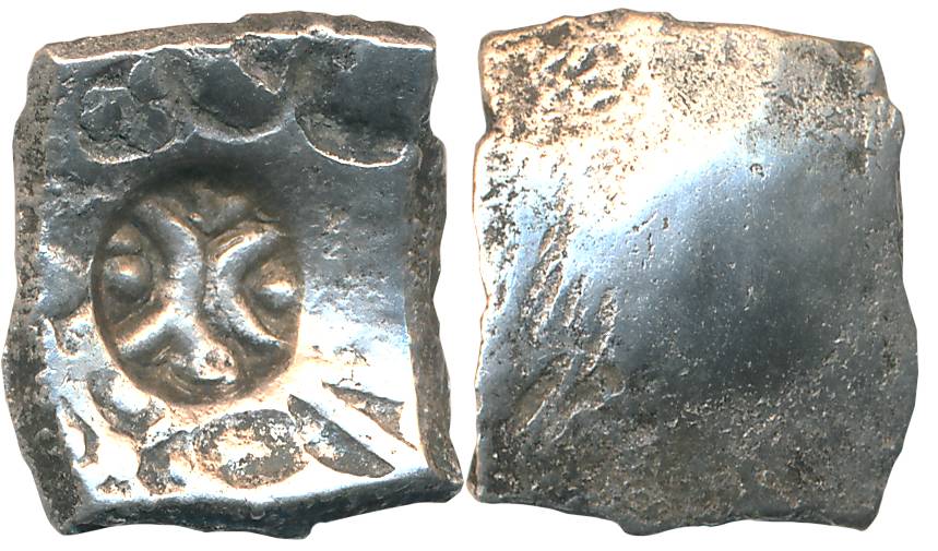 Punch Marked, Attributed to Shakya Janapada, Silver 5 Shana, 6.45g, series 33, Uniface, Ma