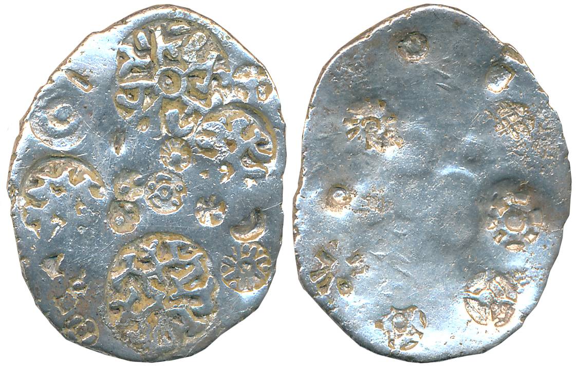 Punch Marked, Attributed to Kashi Janapada, Silver Vimshatika, 4.93g, series 55, Uniface, 