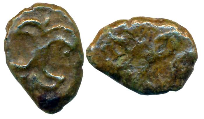 Western Kshatrapas, Bhokardan series, Kshaharata house, Nahapana, Alloyed Copper, 2.13g, “