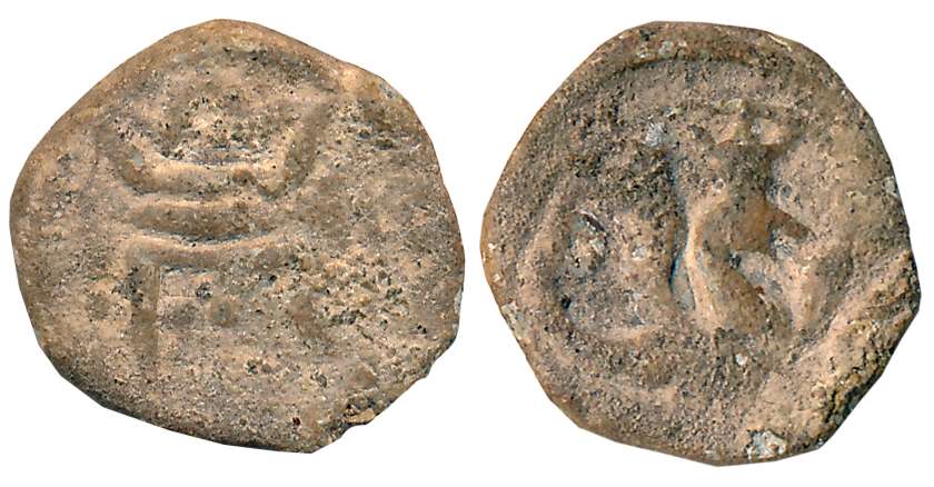 Frederik III, Lead, 3.23g, Obv: Crowned F3, Rev: Crowned Swan to right (KM# 75). Very fine