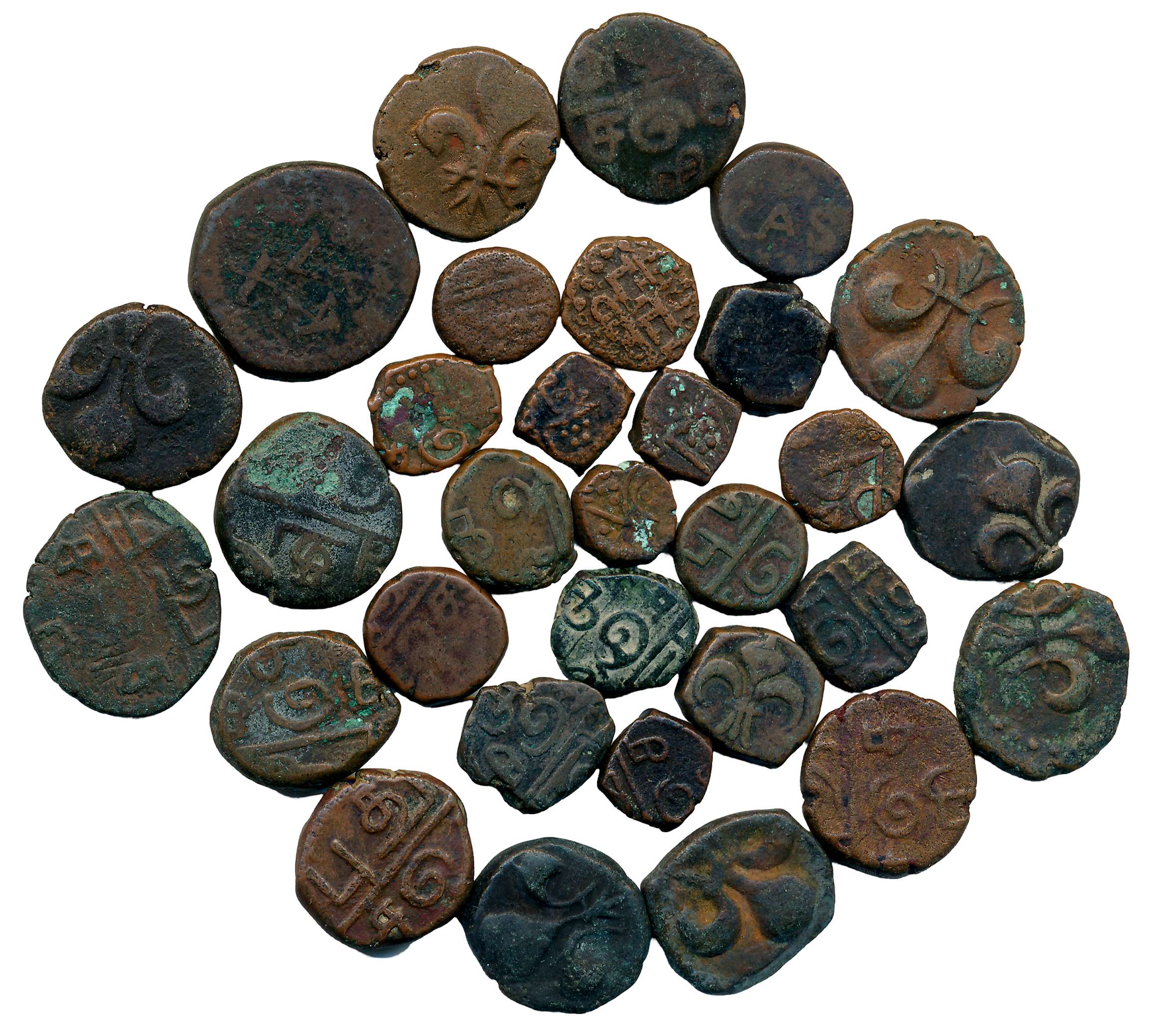 Copper (31), various types. Very fine to Very fine+. 31 coins.