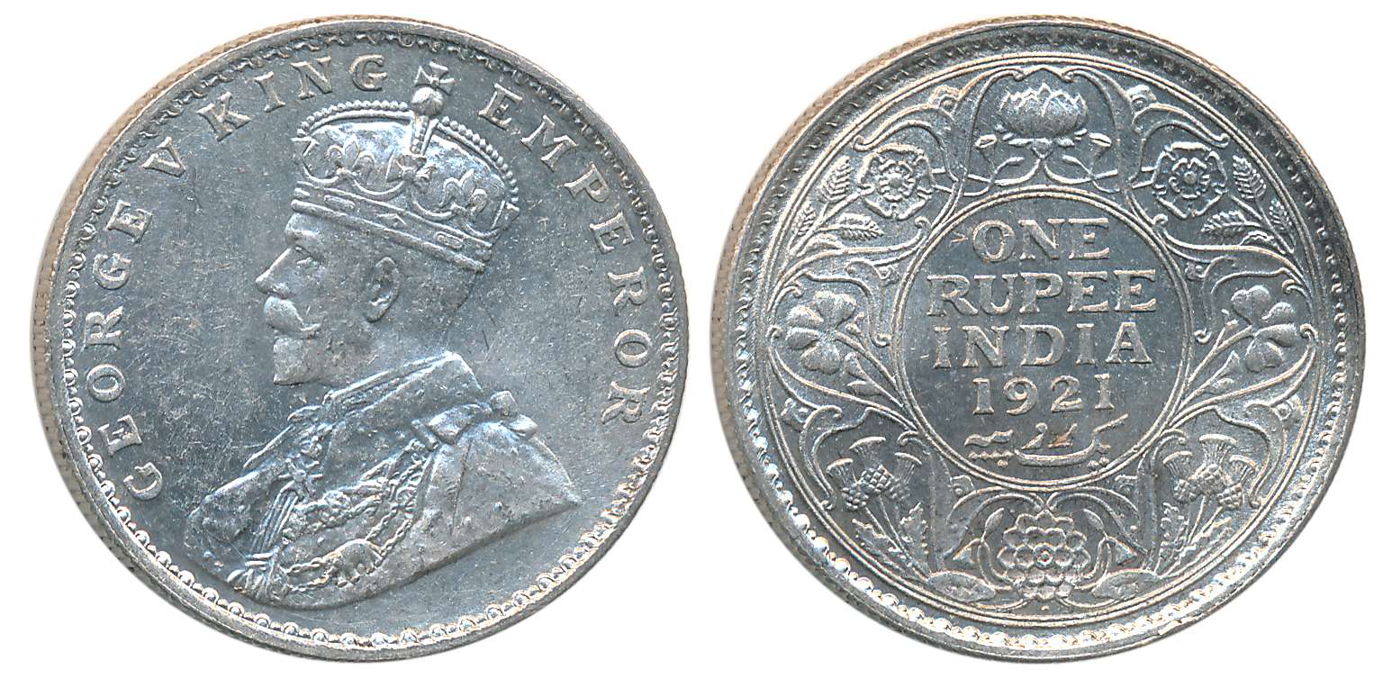 George V, Silver Rupee, 1921, Bombay Mint. Extremely fine+.