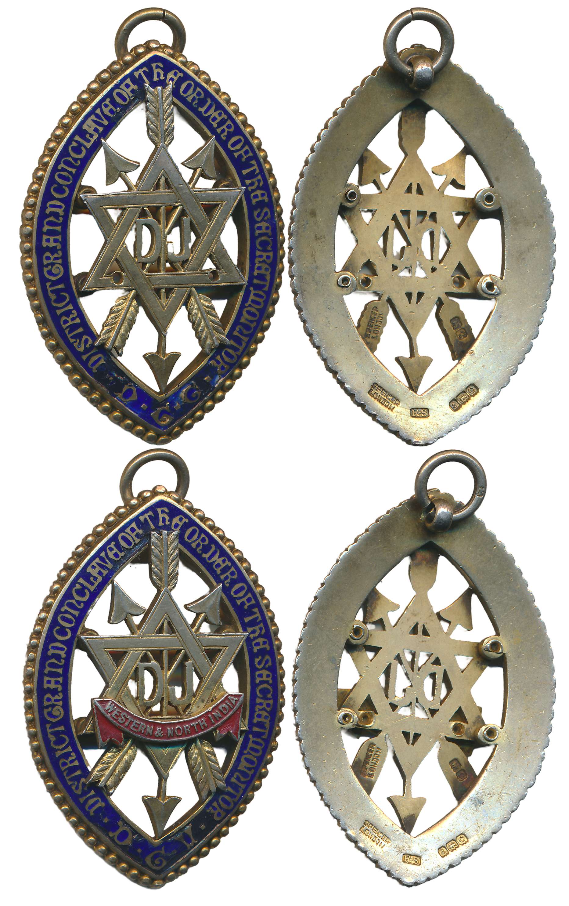 Masonic Silver & Enamelled Medal (2), 30.01g, 29.25g. Extremely fine.