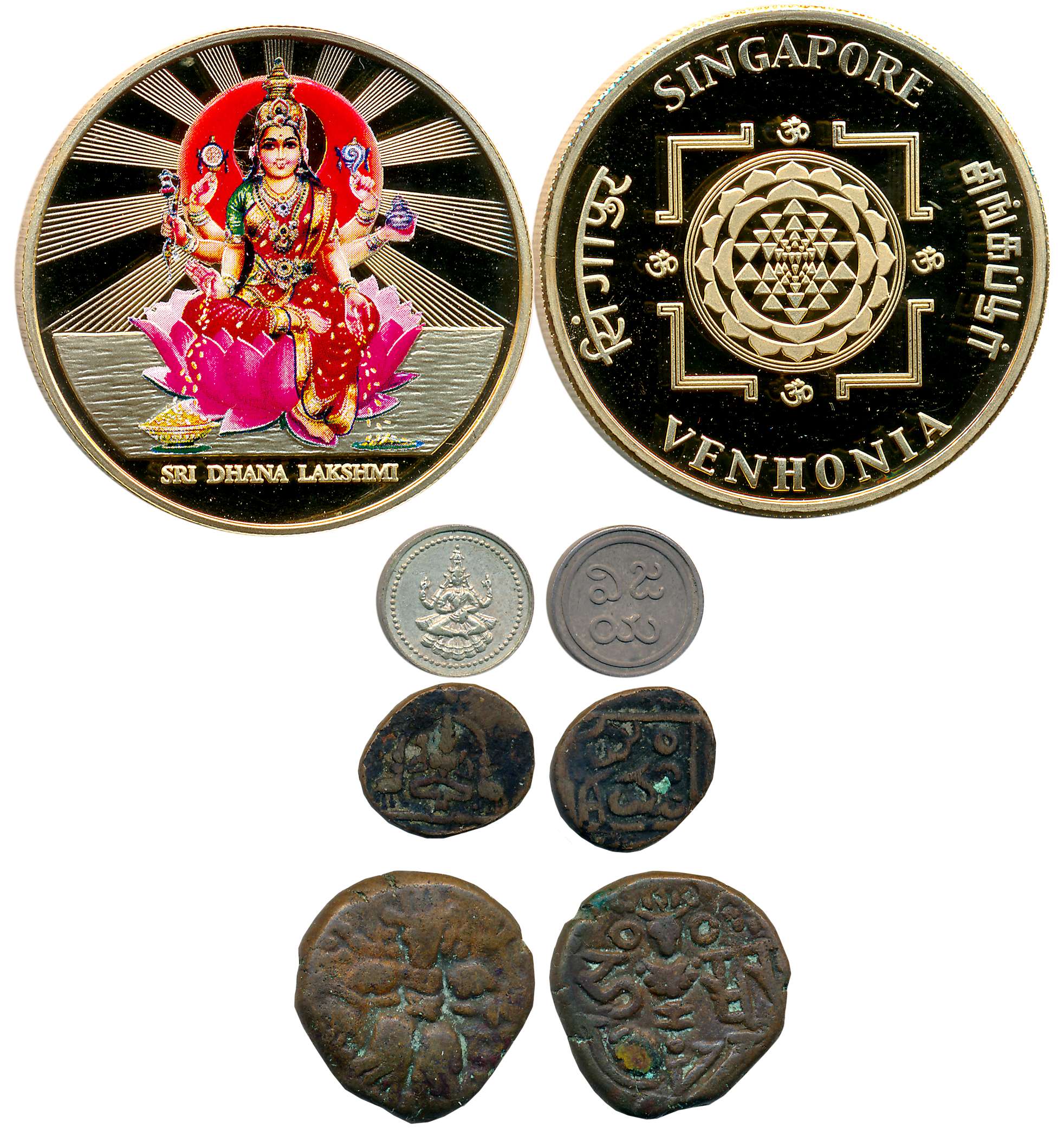 Mahalaxmi (4), Goddess Mahalaxmi depicted on Kashmir Kashmir Hindu King Harsh Dev, depicte