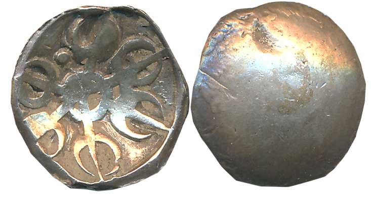 Punch Marked, Attributed to Gandhara Janapada, Silver Shana- 1/8 Shatamana, 1.40g, Uniface