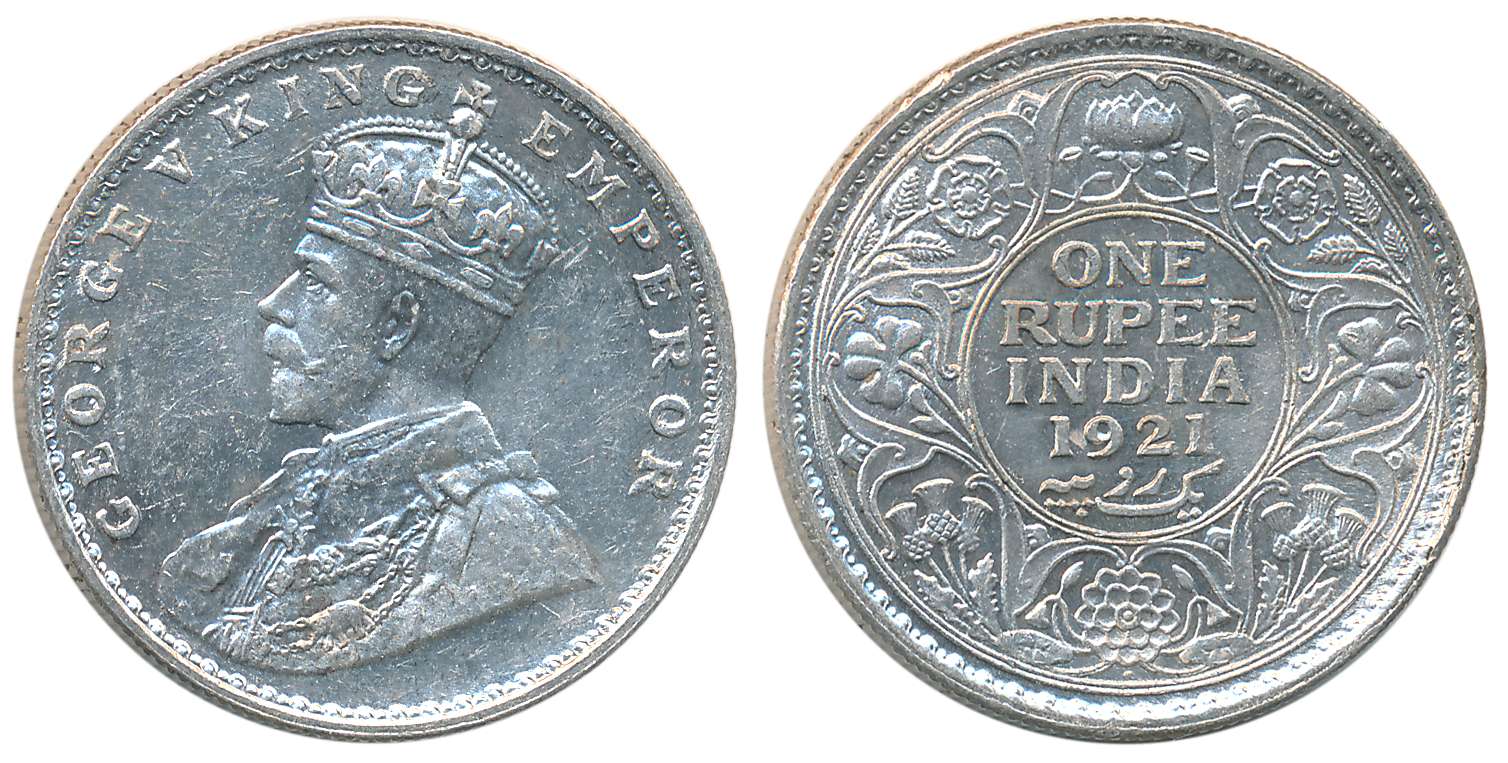 George V, Silver Rupee, 1921, Bombay Mint. Extremely fine+.
