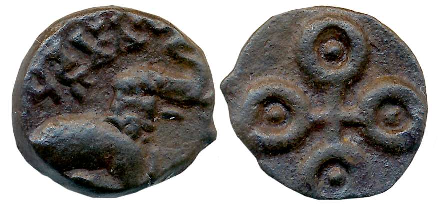Satavahanas, Vasithiputra Siri Pulumavi, Potin, 2.40g, “Universal- Elephant” type, Obv: El