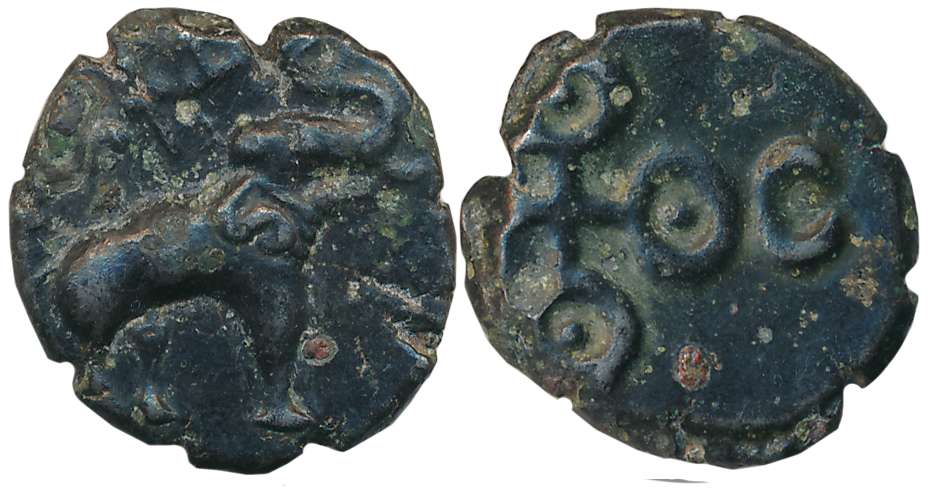 Satavahanas, Potin Heavy Unit, 5.58g, “Universal- Elephant” type, Obv: Elephant standing w