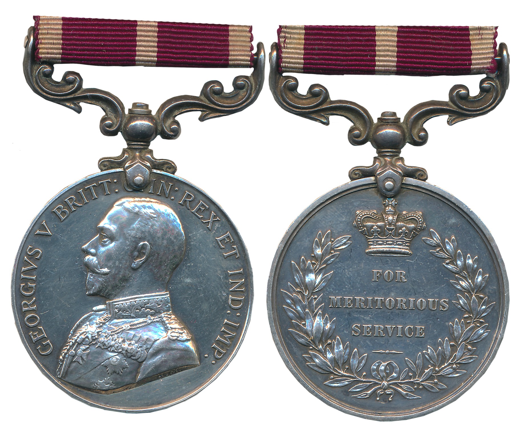 George V, Silver Army Meritorious Service Medal, Silver, 35.29g, Obv: Portrait of George V