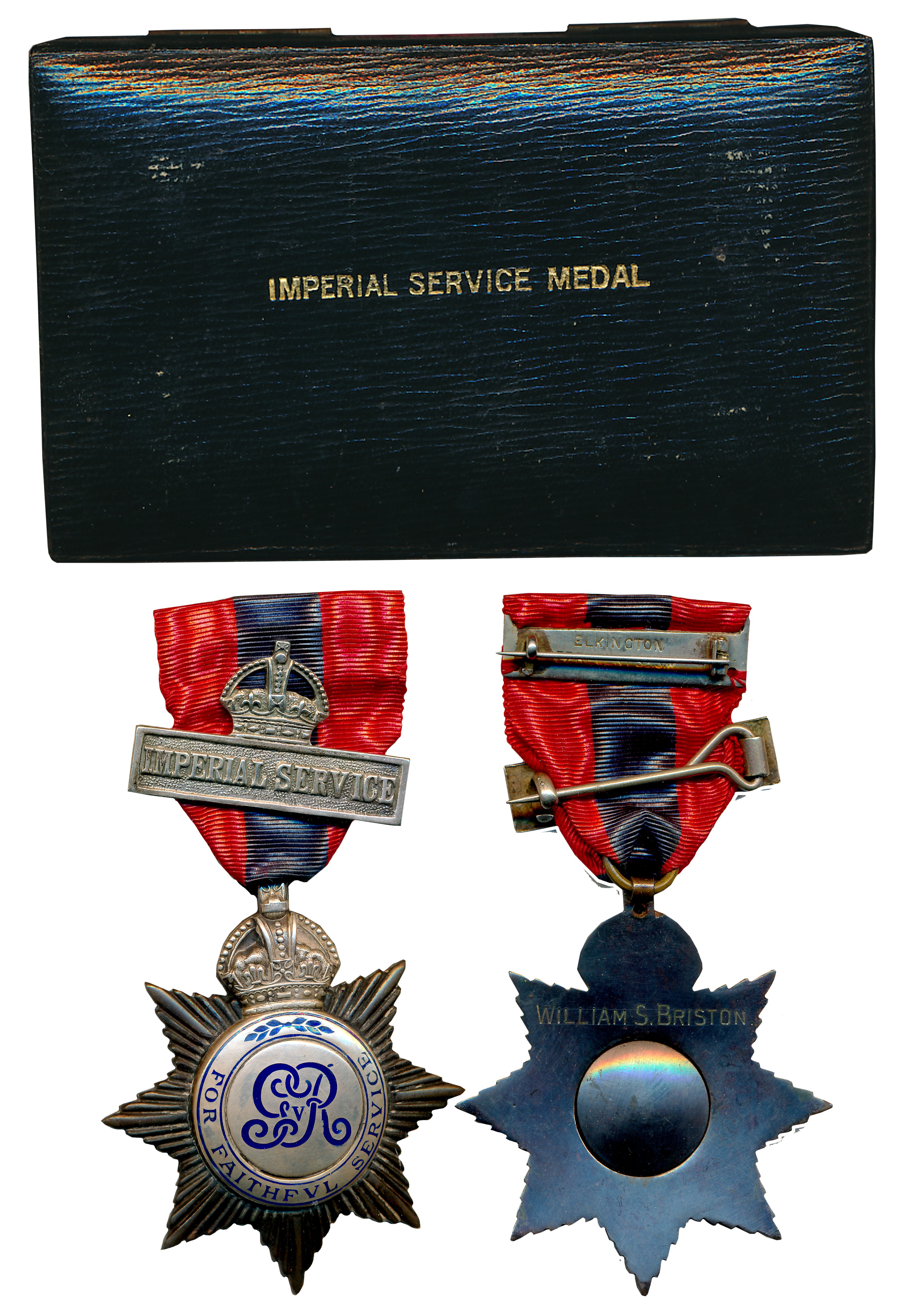 Imperial Service Order, George V, Silver Medal For Faithful Service, Awarded to “William S
