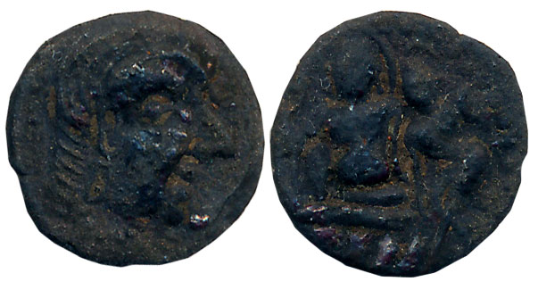 Medieval Maharashtra, Probably Early Rashtrakutas, Uninscribed Silver Dramma, 1.15g, Obv: 