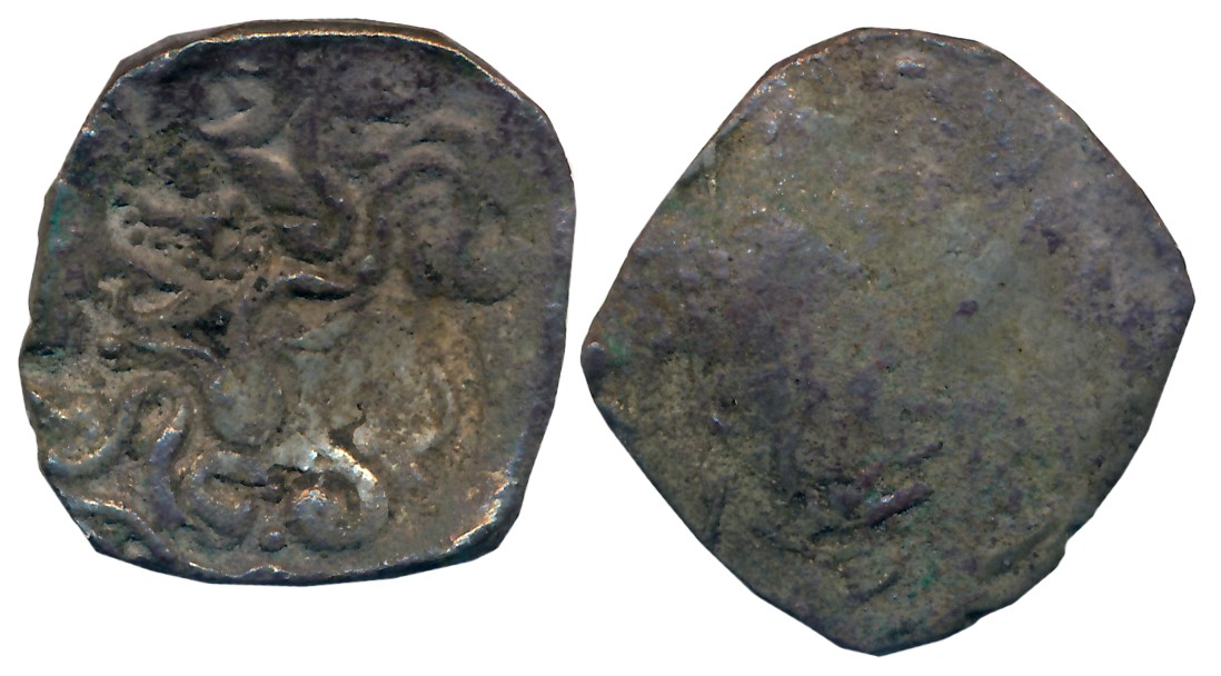 Punch Marked, Attributed to Kuru / Uttara Panchala Mahajanapada, Silver Vimshatika, 4.36g,