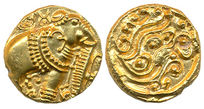 Gangas of Talakadu, Gold Gajapati Varaha, 3.94g, Obv: An ornate Elephant standing to right