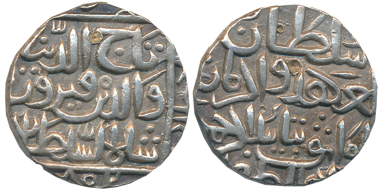 Taj ul din Firuz, Silver Tanka, 10.44g, Hadrat Ahsanabad Mint, AH 802 (G&G# BH63). Very fi