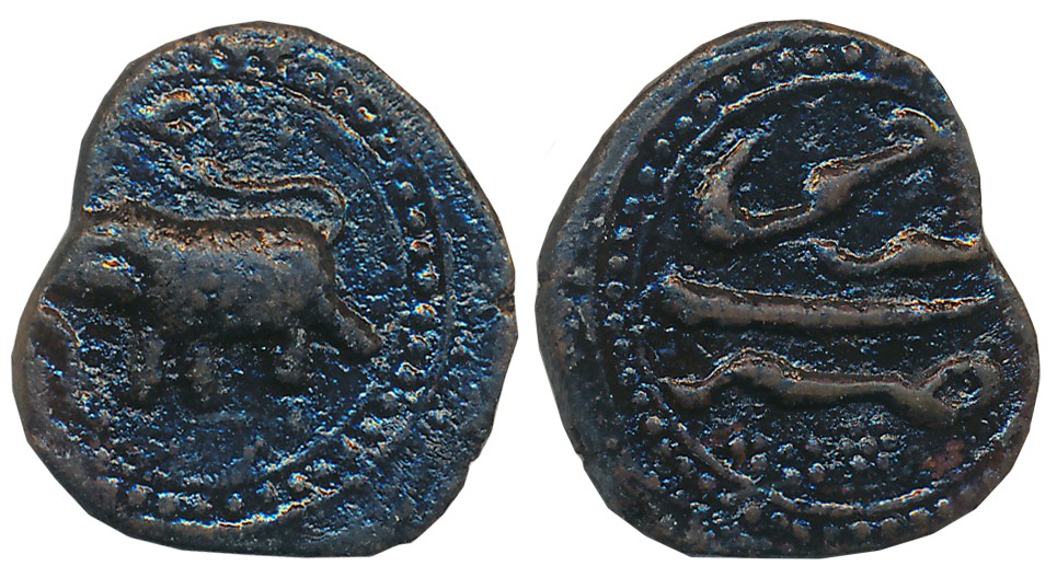Tipu Sultan, Copper 1/2 Paisa, 5.29g, Farrukhi Mint, AM 1217 (retro), Elephant to left (KM