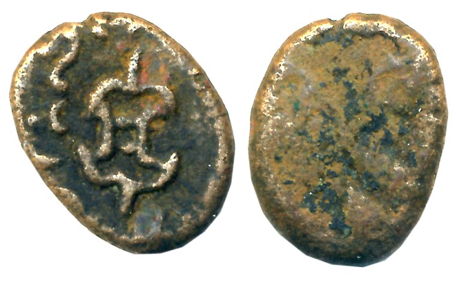 Western Kshatrapas, Bhokardan series, Kshaharata house, Nahapana, Lead, 3.01g, “Thunderbol