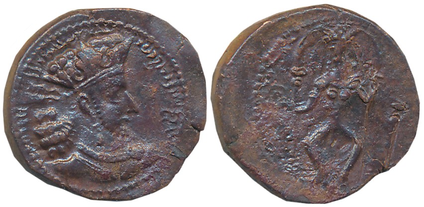 Kushano-Sasanians, Ardashir I, Copper Unit, 3.42g, Obv: Crowned bust right with Pahlavi le