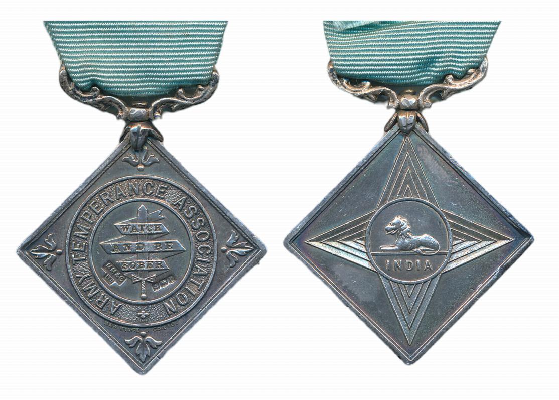 Army Temperance Association India, Silver, 15.34g, “Watch and be Sober”, MM & Co. Ltd. Wit