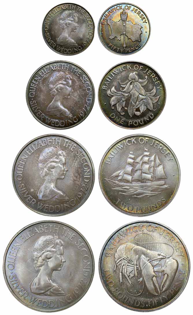 Jersey, commemorative set of Silver (4) coins issued in a limited edition to commemorate t