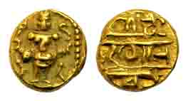 Vijayanagara Empire, Venkathapathiraya III, Gold, ½ Pagoda, Tirupati Balaji type, Nagari l