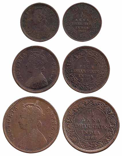 Copper (3), ¼ Anna, ½ Pice and 1/12 Anna, 1887, Bombay Mint, with the name and portrait of