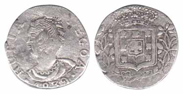 Goa, Maria II, Silver, Rupia, 1839 (KM 269). Very Fine, Rare.