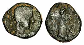 Kushanas, Kujula Kadphises (AD 15), Copper, Drachm, Kabul Valley Kapisa region, portrait o