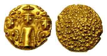 Three-Svami Pagoda, Gold, three figures standing representing Tirupati Balaji and his cons