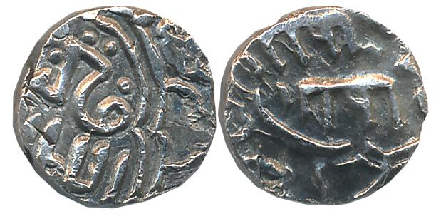 Jalal al din Fath Shah, Silver 1/4 Tanka, 2.09g, an unusual and unique type, Arabic legend