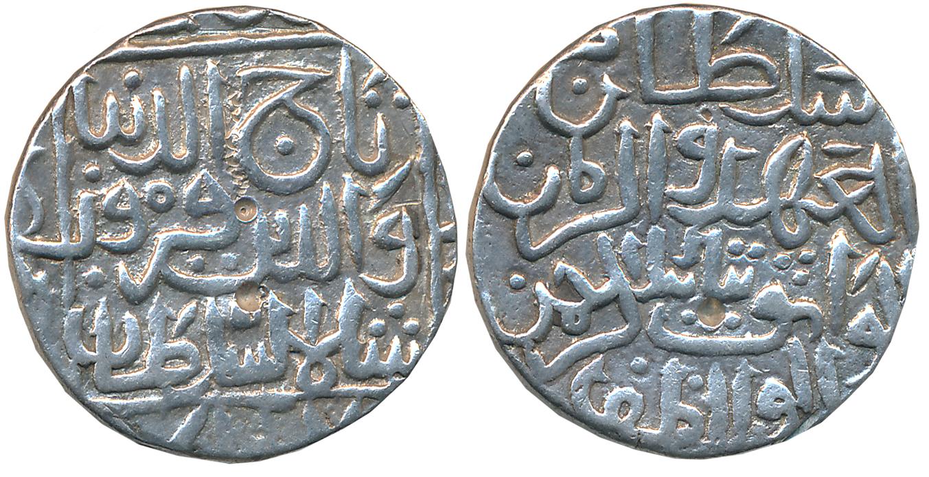 Taj al din Firuz Shah, Silver Tanka, 10.24g, Hadrat Ahsanabad Mint (off flan), AH 817 (G&G