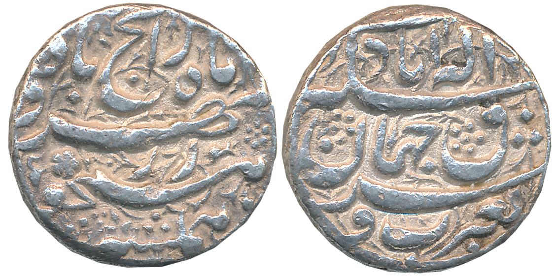 Akbar, Silver Rupee, 10.60g, “So called rebellion issue”, Broad flan, Allahabad Mint (KM# 