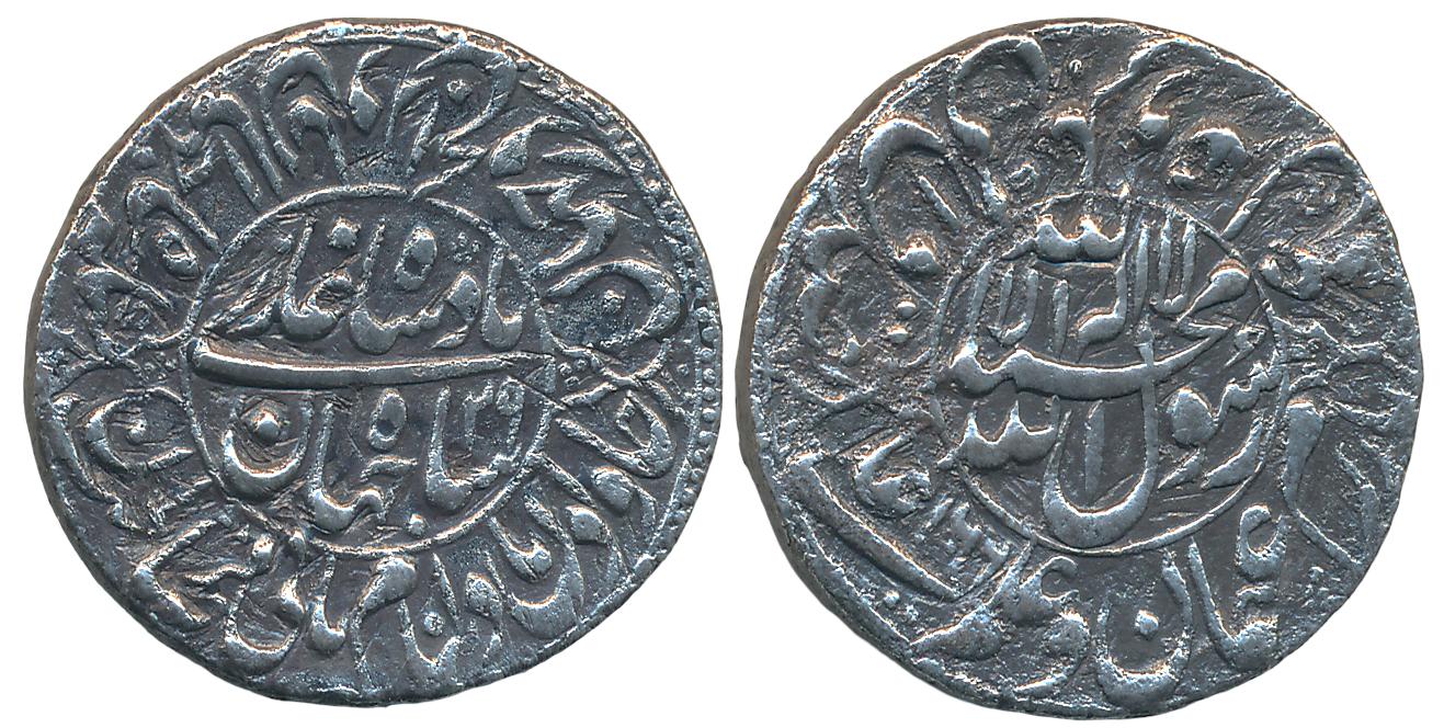 Shah Jahan, Silver Rupee, 10.72g, Broad flan, Dar ul Khilafat Shahjahanabad Mint, AH 1066/