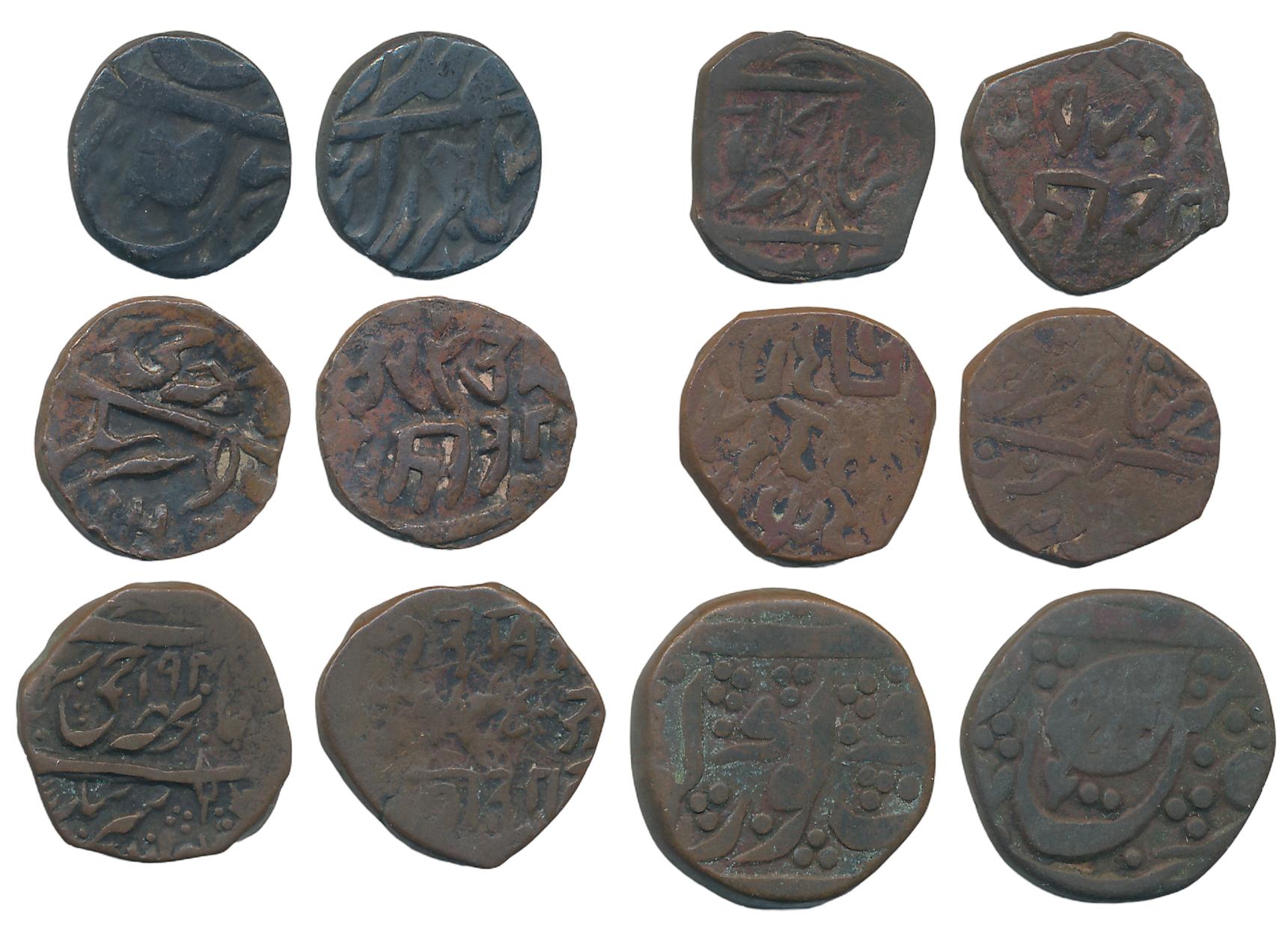 Copper (6), various types and denominations. Very fine to very fine+. 6 coins.