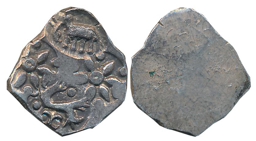 Punch Marked, Attributed to Vidarbha Janapada, Melghat region, Silver 1/2 Karshapana, 1.71