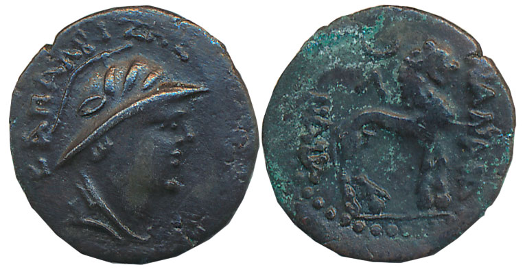 Yuezhi, Sapalbizes (Sapadbizes), Silver Hemidrachm, 2.12g, Obv: Helmeted bust to right, Gr
