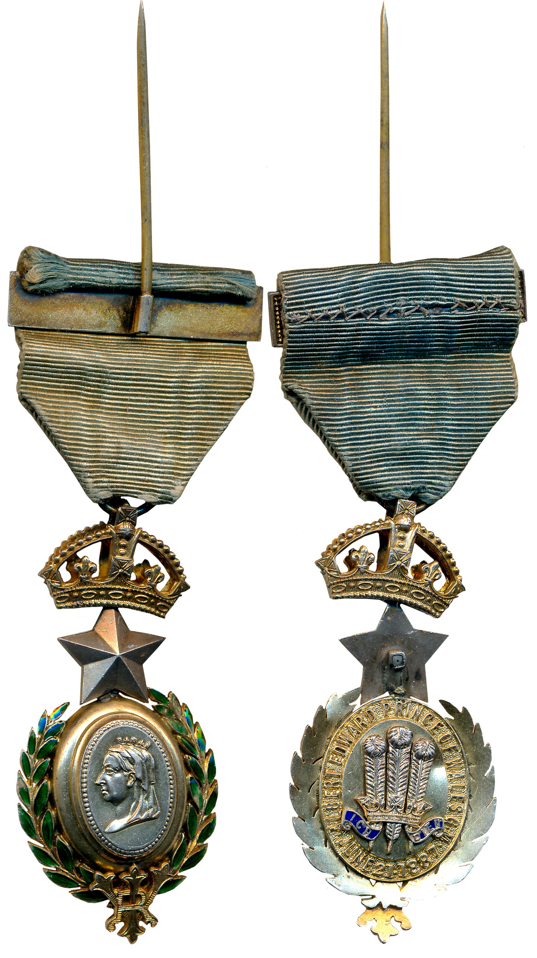 Prince of Wales, Masonic Medal, Bronze, 1887. Extremely fine.