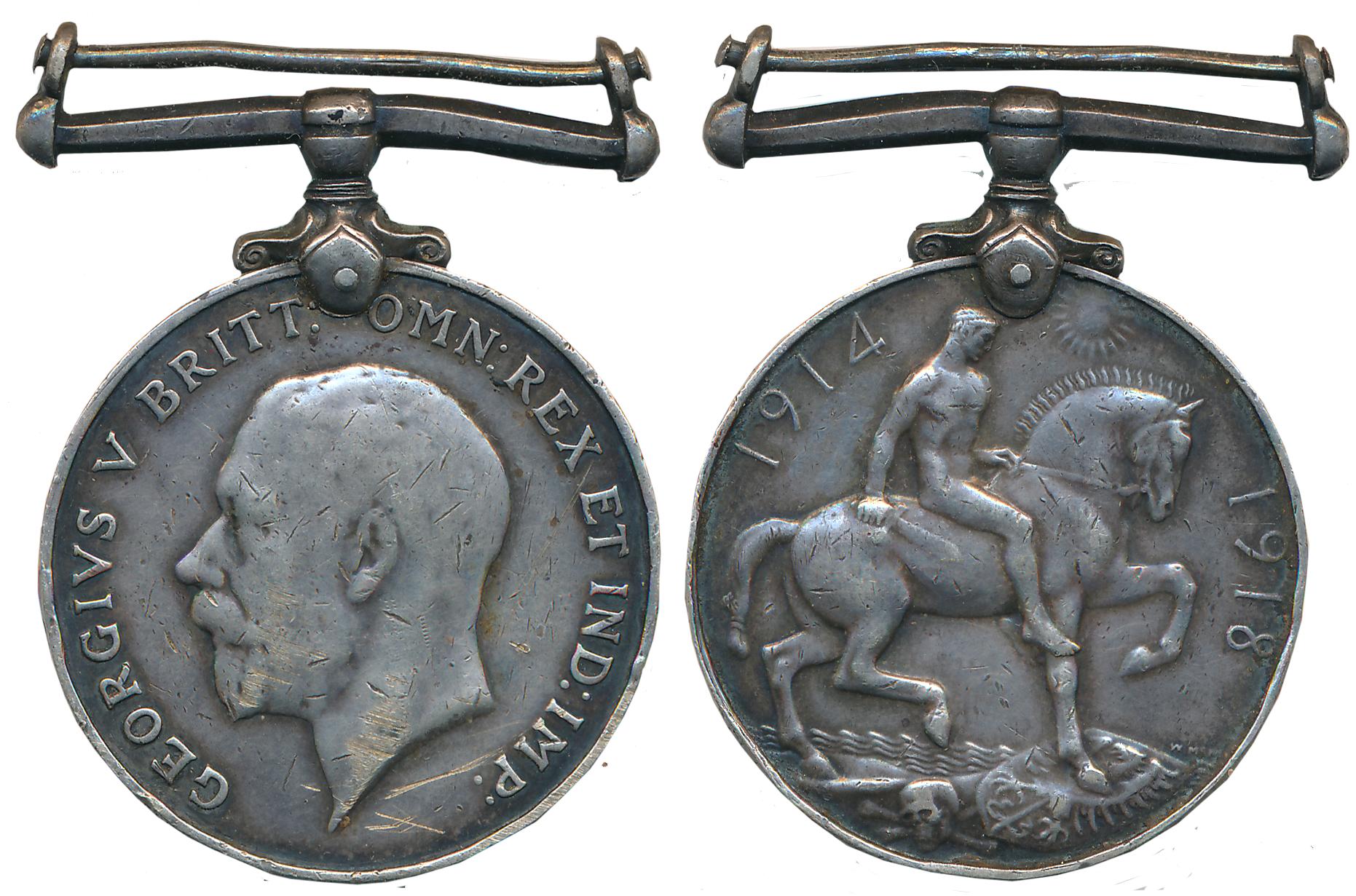 George V, Silver, 33.83g, British War Medal, 1914-1918, Awarded to “2 X45 SOWAR MUSD. ALI 