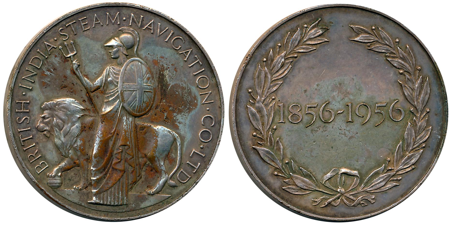 British India Steam Navigation Co. Medal, Silver, 25.83g, Obv: Britannia standing left hol
