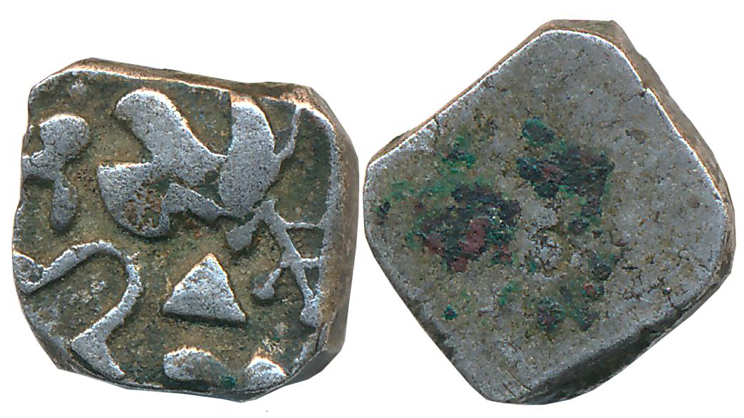 Punch Marked, Attributed to Shurasena Janapada, Silver 1/2 Karshapana, 1.73g, Uniface, var