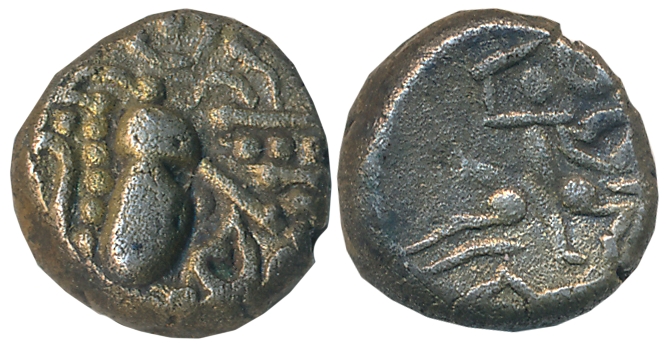 Paramaras of Malwa, Silver Dramma, 4.14g, “Gadhiyya” type, Obv: Gadhiyya type head facing 