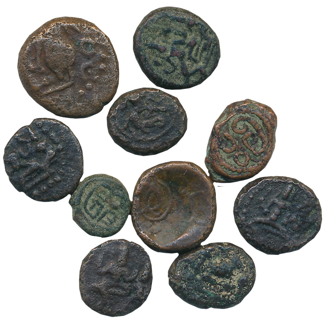 Nayakas, Copper Kasu (10), various types. Fine to very fine.