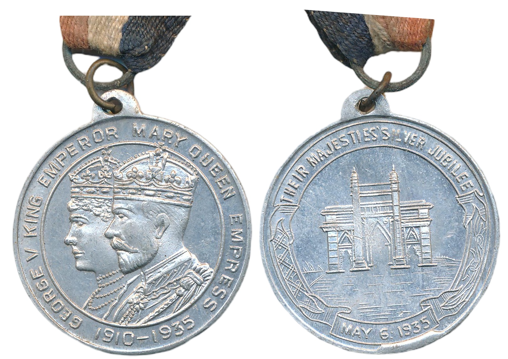 Aluminium, 4.47g, Silver Jubilee Medal of Ging George V & Queen Merry, 1910-1935, Obv: Con
