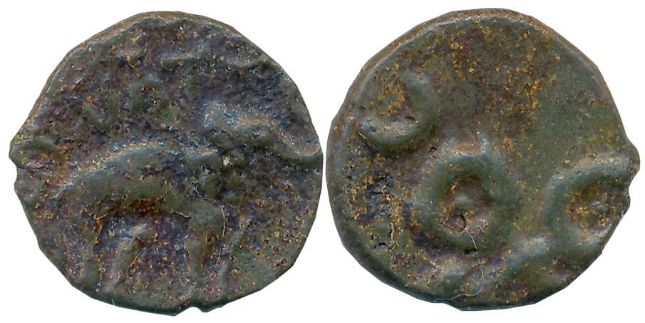 Satavahanas, Gautamiputra Satakarni, Potin, 3.06g, “Universal- Elephant” type, Obv: Elepha